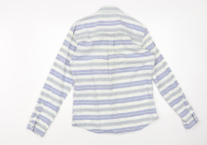 Mens UK Size M NEXT Blue  Button-Up Long Sleeve Casual Shirt
