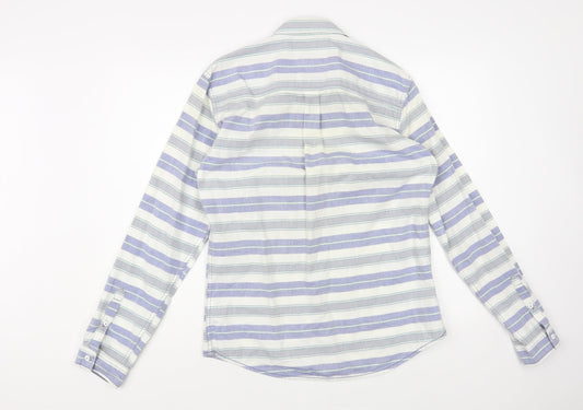 Mens UK Size M NEXT Blue  Button-Up Long Sleeve Casual Shirt