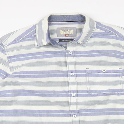 Mens UK Size M NEXT Blue  Button-Up Long Sleeve Casual Shirt
