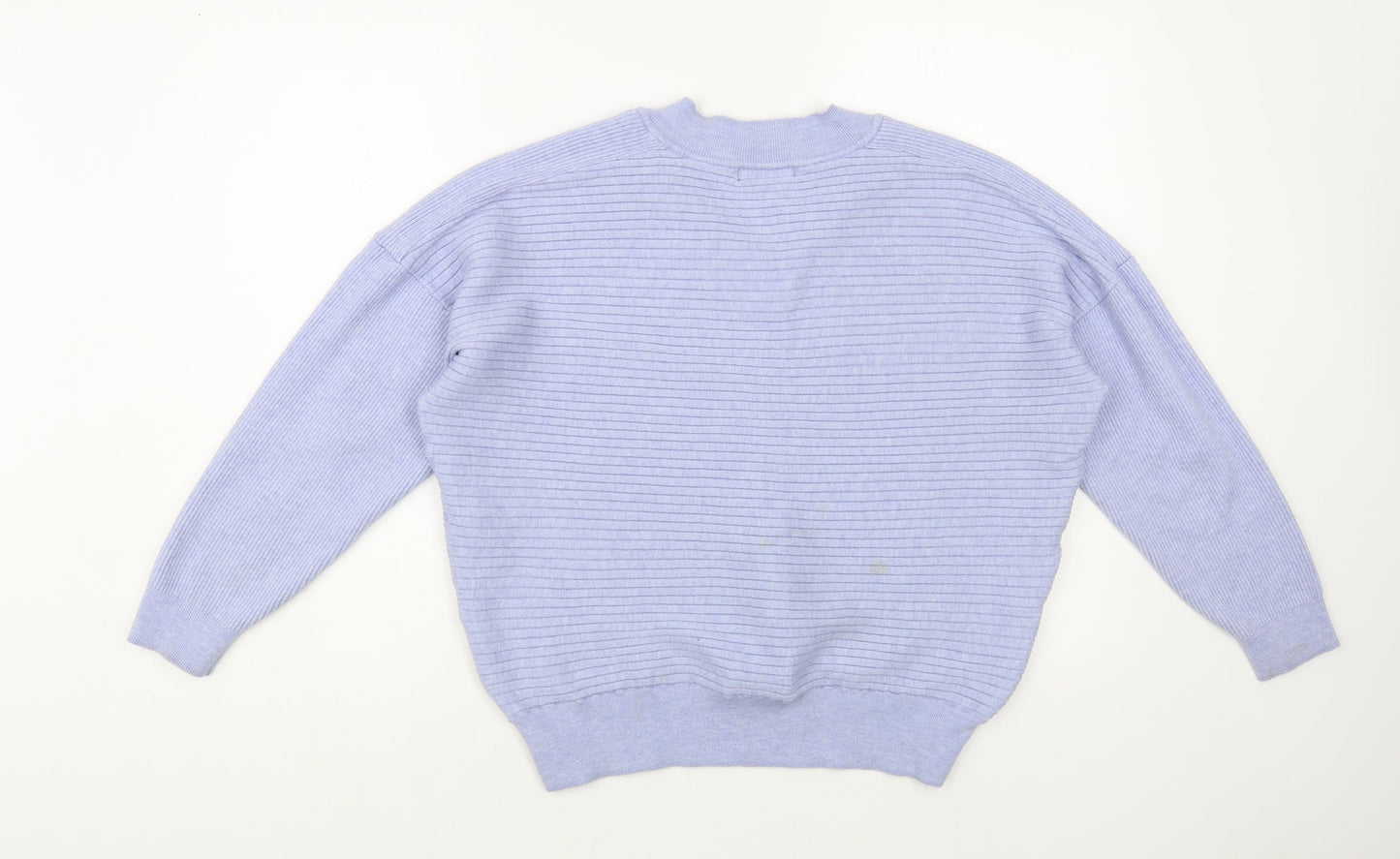 F&F Womens Blue V-Neck Acrylic Pullover Jumper Size 12