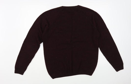 ASOS Mens Purple Crew Neck Acrylic Pullover Jumper Size M