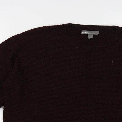 ASOS Mens Purple Crew Neck Acrylic Pullover Jumper Size M
