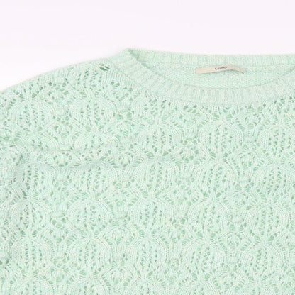 George Womens Green Boat Neck Acrylic Pullover Jumper Size 16