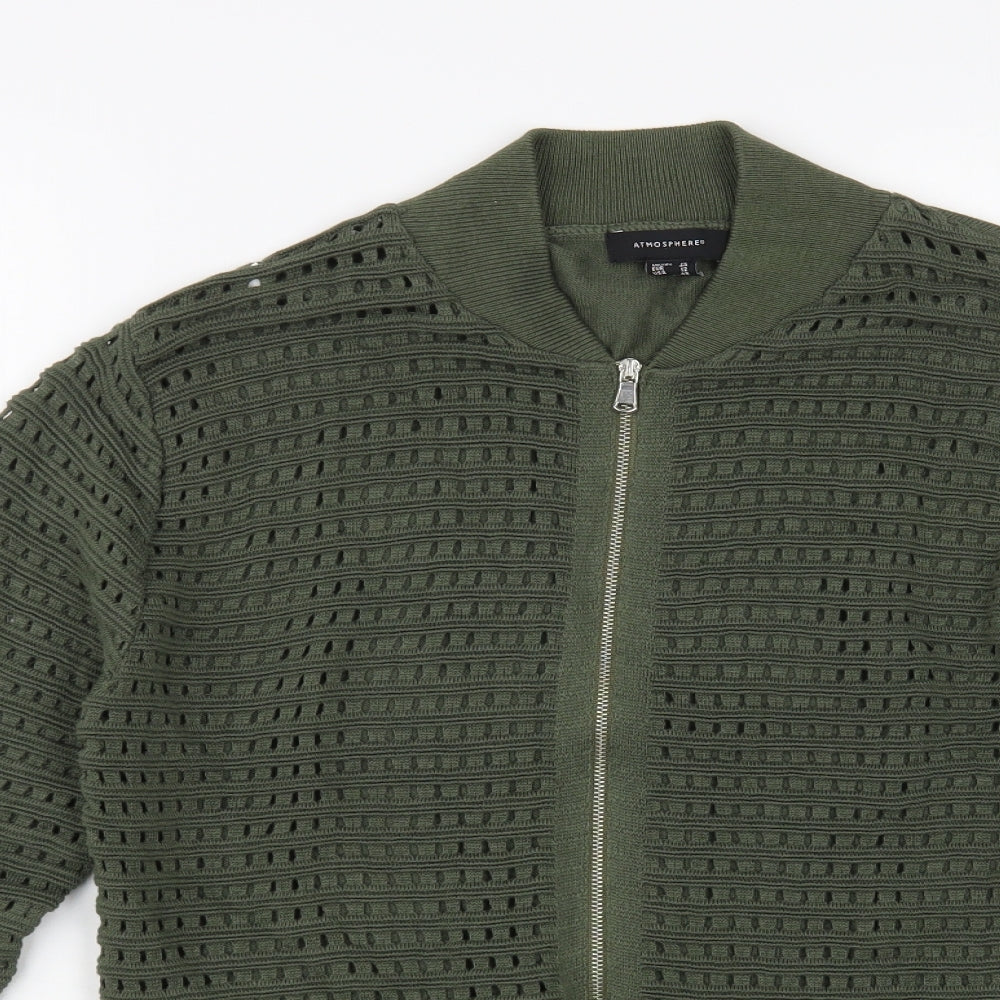 Womens UK Size 16 Atmosphere Green Full Zip Jumper