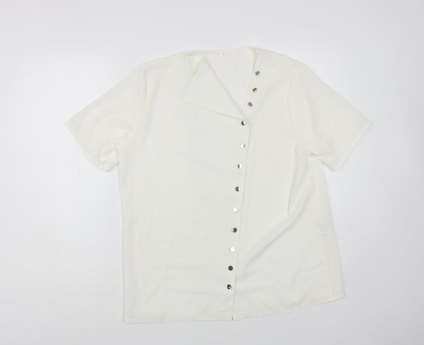 Womens UK Size L Preworn White Basic Blouse