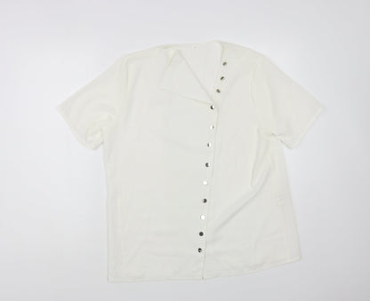 Womens UK Size L Preworn White Basic Blouse