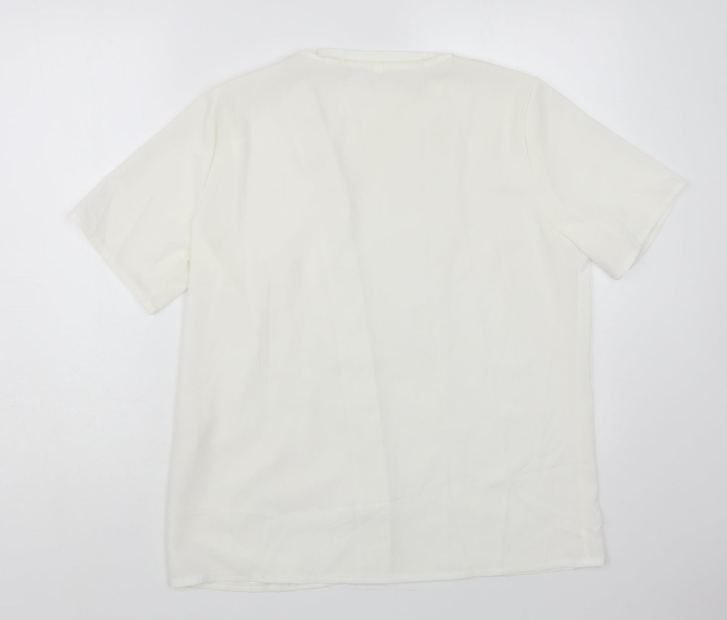 Womens UK Size L Preworn White Basic Blouse