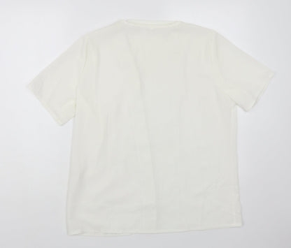 Womens UK Size L Preworn White Basic Blouse