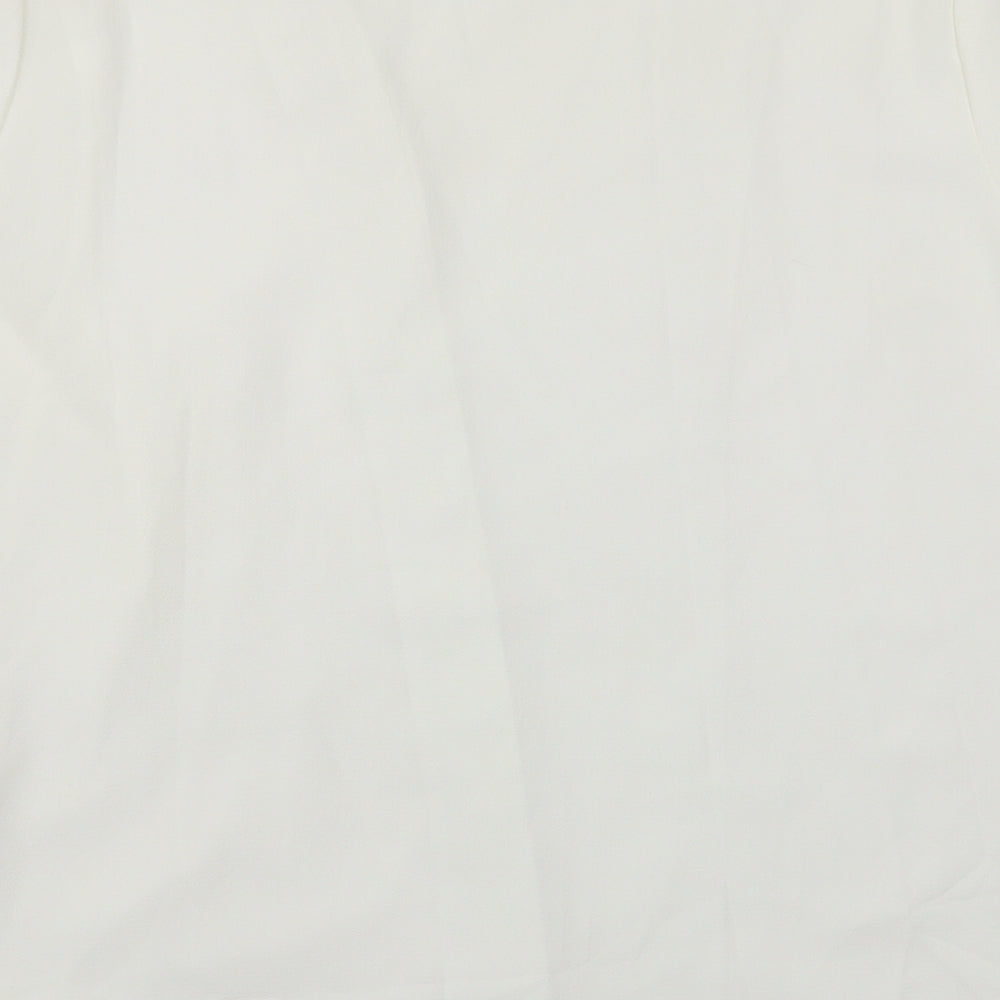 Womens UK Size L Preworn White Basic Blouse