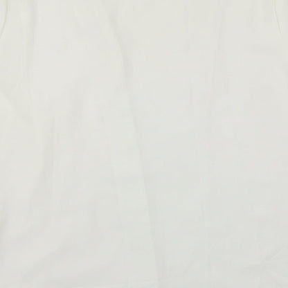 Womens UK Size L Preworn White Basic Blouse