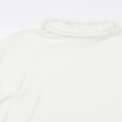 SheIn Womens White Roll Neck Acrylic Pullover Jumper Size L
