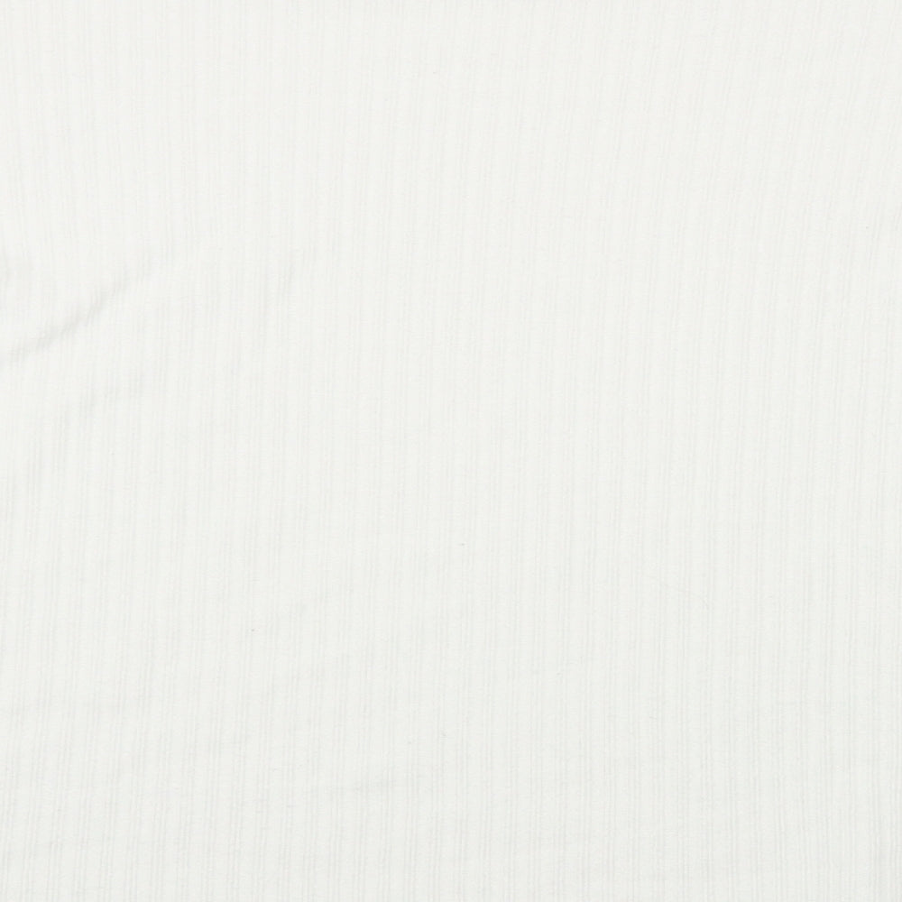 SheIn Womens White Roll Neck Acrylic Pullover Jumper Size L