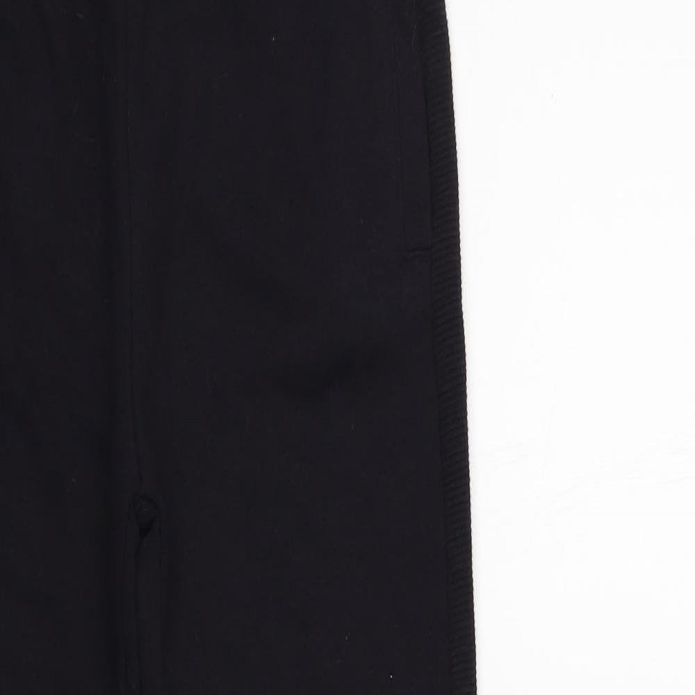 TU Girls Black Cotton Jogger Trousers Size 9 Months Regular Drawstring