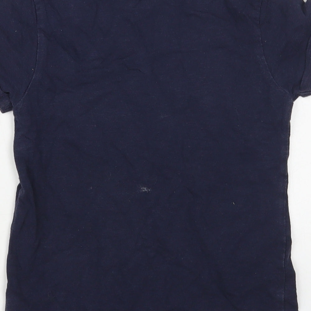 NEXT Girls Blue Cotton Basic T-Shirt Size 7 Years Crew Neck Pullover - Fun And Fabulous