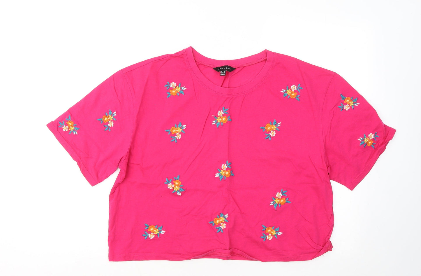 Womens UK Size 18 New Look Pink Basic T-Shirt