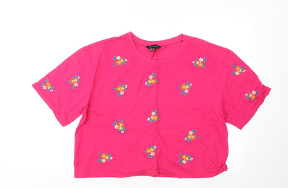 Womens UK Size 18 New Look Pink Basic T-Shirt