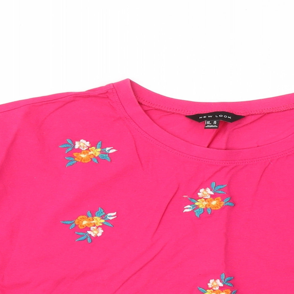 Womens UK Size 18 New Look Pink Basic T-Shirt