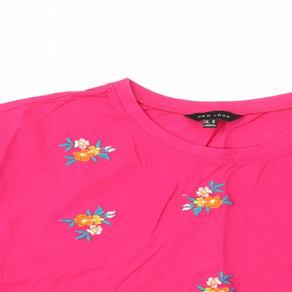 Womens UK Size 18 New Look Pink Basic T-Shirt