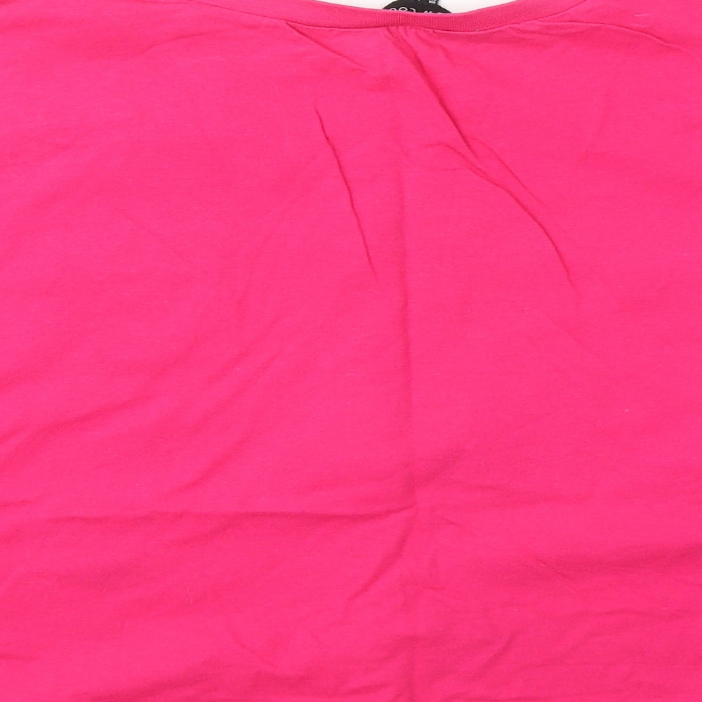 Womens UK Size 18 New Look Pink Basic T-Shirt