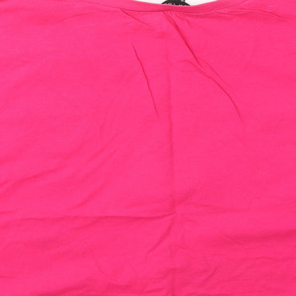 Womens UK Size 18 New Look Pink Basic T-Shirt