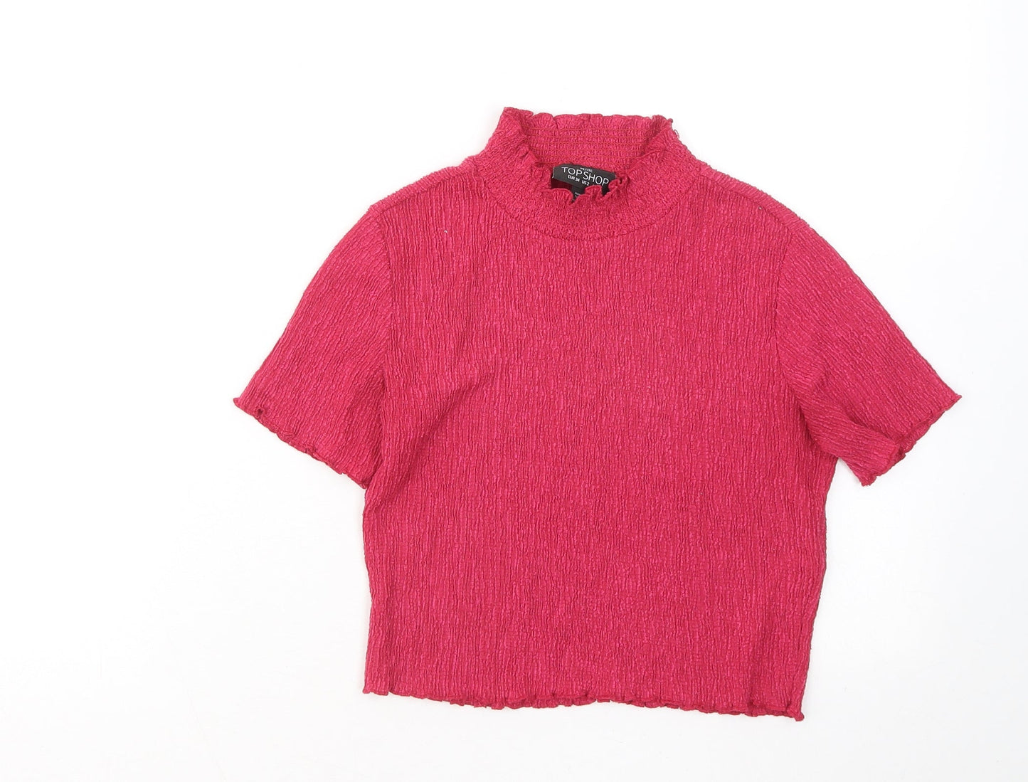 Womens UK Size 6 Topshop Pink Basic T-Shirt