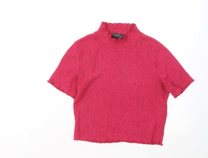 Womens UK Size 6 Topshop Pink Basic T-Shirt