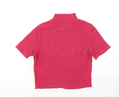 Womens UK Size 6 Topshop Pink Basic T-Shirt