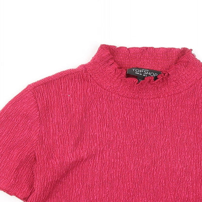 Womens UK Size 6 Topshop Pink Basic T-Shirt