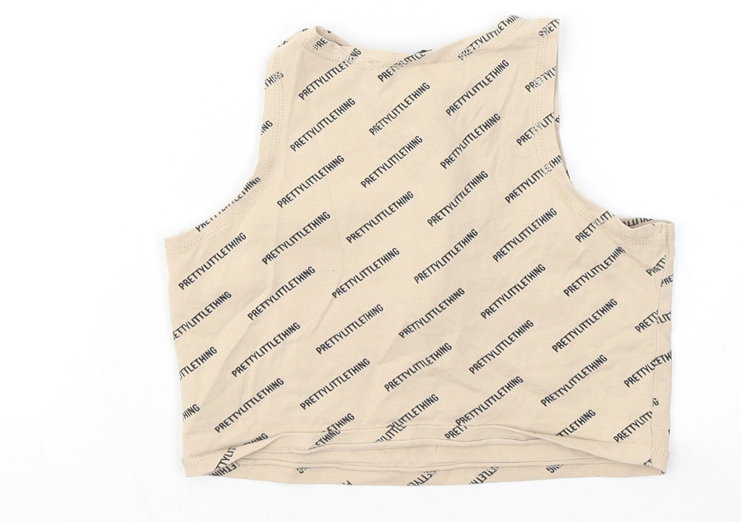 Womens UK Size 6 PRETTYLITTLETHING Beige Basic T-Shirt
