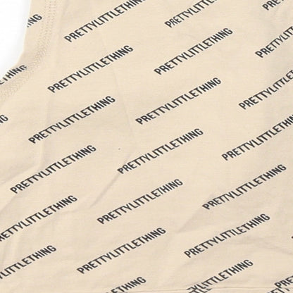 Womens UK Size 6 PRETTYLITTLETHING Beige Basic T-Shirt