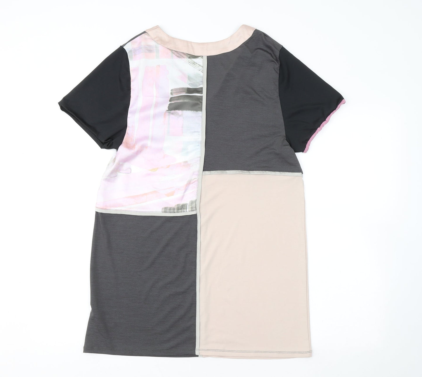 NEXT Womens Multicoloured Polyester Basic T-Shirt Size 10 V-Neck