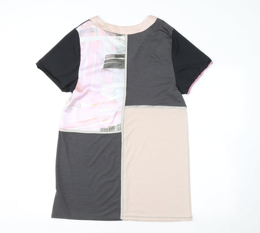 NEXT Womens Multicoloured Polyester Basic T-Shirt Size 10 V-Neck