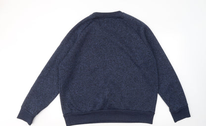 Cedar Wood State Mens Blue Round Neck Polyester Pullover Jumper Size 2XL
