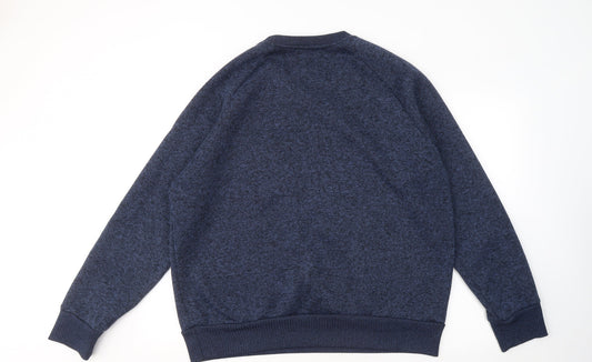 Cedar Wood State Mens Blue Round Neck Polyester Pullover Jumper Size 2XL