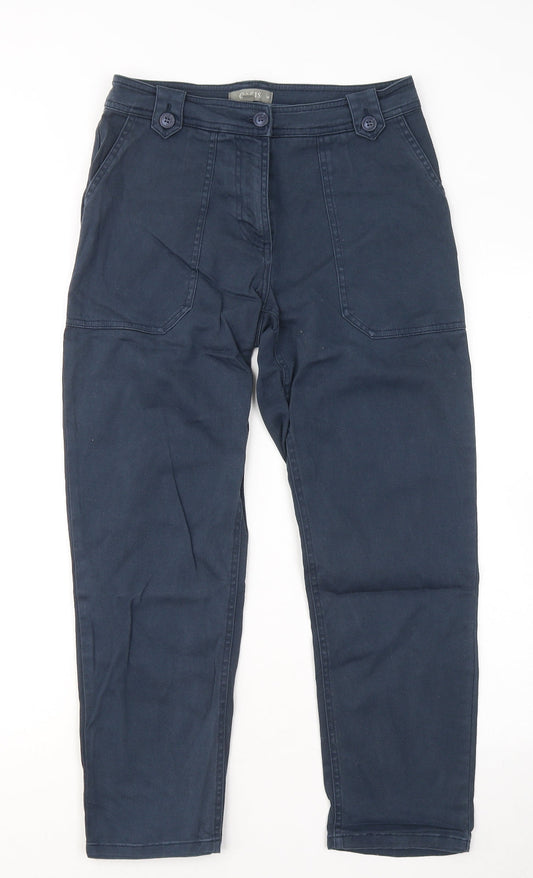 Oasis Womens Blue Cotton Straight Jeans Size 10 L24 in Regular