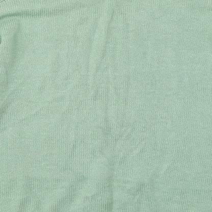 LOVE KNITWEAR Womens Green Round Neck Cotton Pullover Jumper Size 12