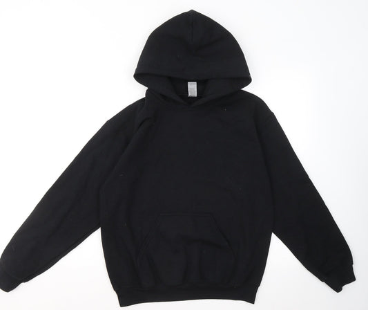 Mens UK Size S Gildan Black Pullover Hoodie