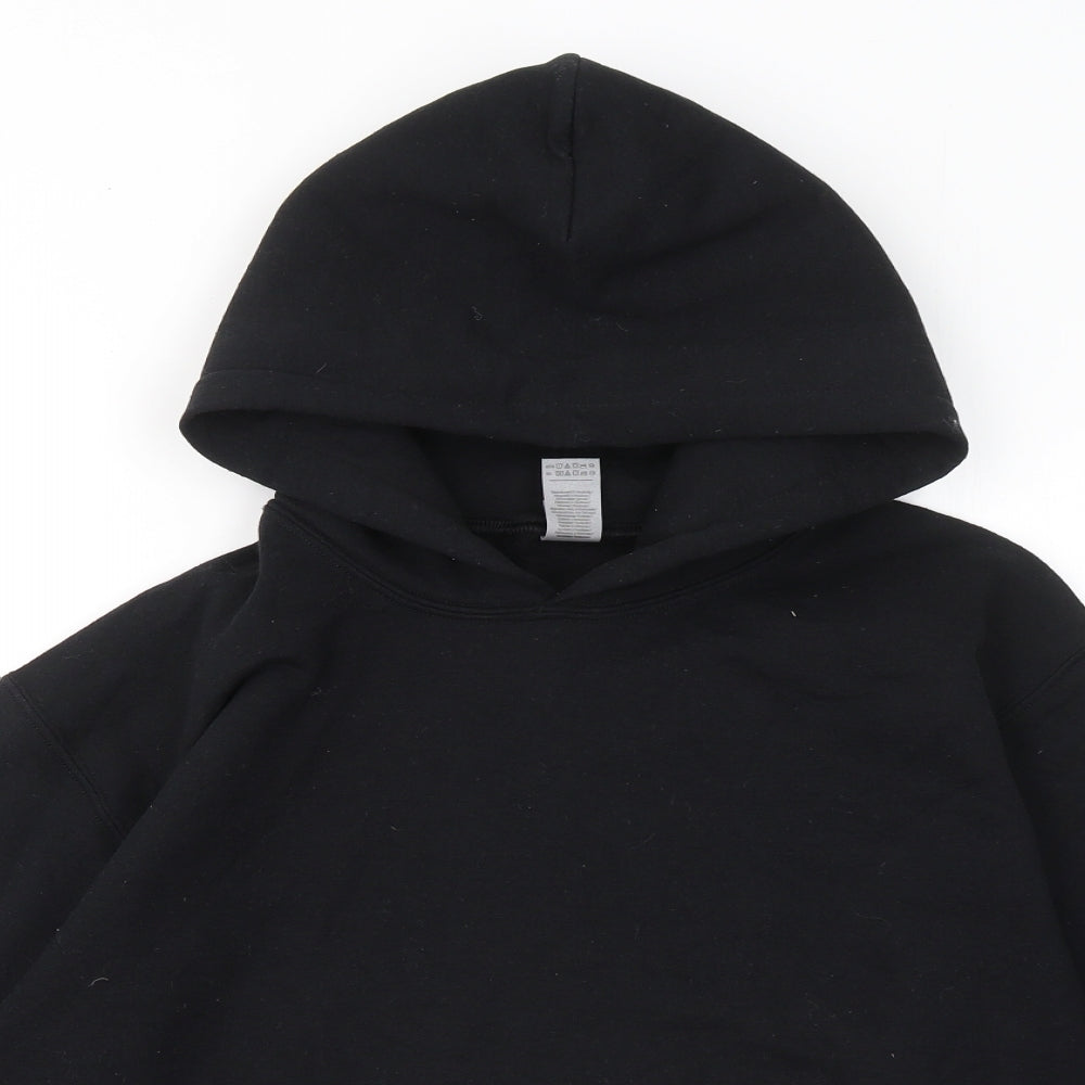 Mens UK Size S Gildan Black Pullover Hoodie