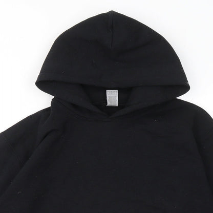 Mens UK Size S Gildan Black Pullover Hoodie