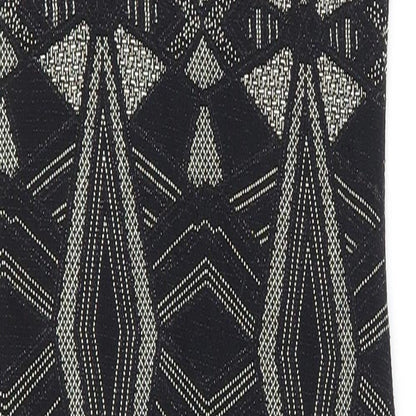 New Look Womens Black Nylon Bodycon Size 6 Scoop Neck