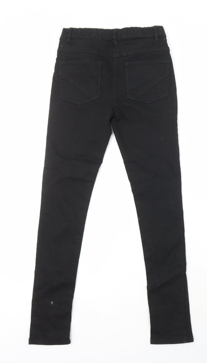NEXT Girls Black Cotton Skinny Jeans Size 11 Years Regular