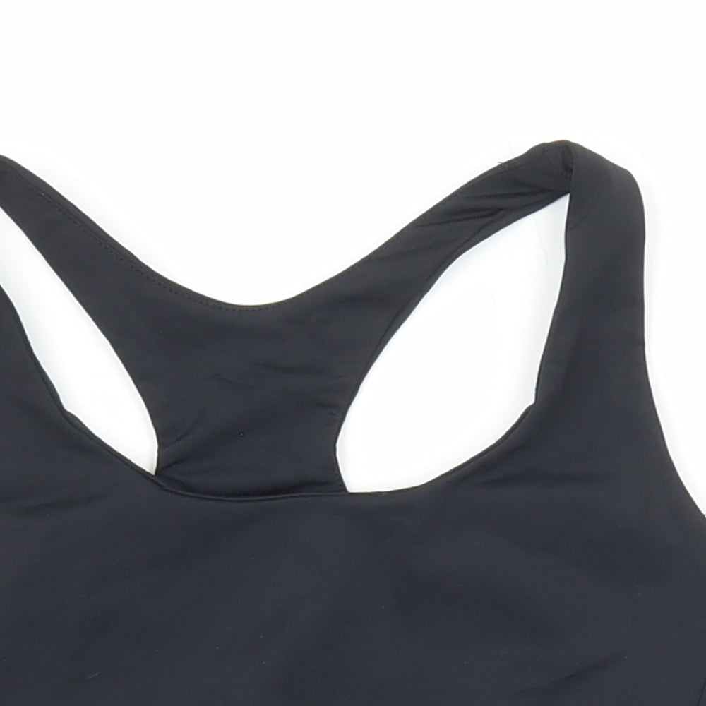 Workout Womens Black Polyamide Cropped T-Shirt Size XS Scoop Neck - Train to gain