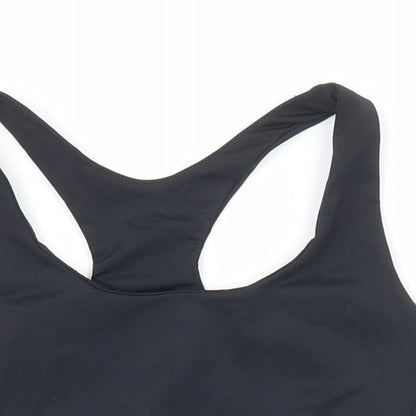 Workout Womens Black Polyamide Cropped T-Shirt Size XS Scoop Neck - Train to gain