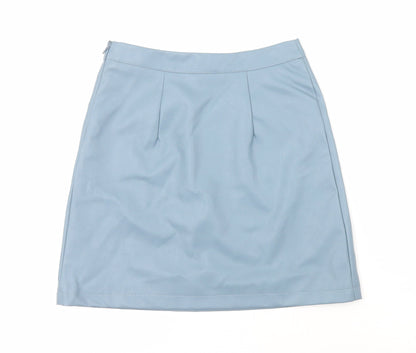 Primark Womens Blue Polyester A-Line Skirt Size 6