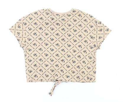 New Look Girls Brown Cotton Basic T-Shirt Size 10-11 Years Round Neck - New York