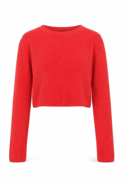 Topshop Womens Red Round Neck Viscose Pullover Jumper Size 8