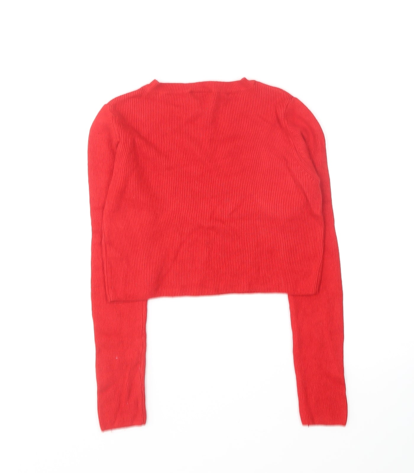 Topshop Womens Red Round Neck Viscose Pullover Jumper Size 8