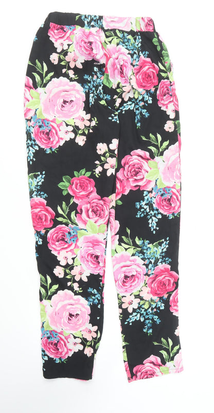 Feel Fabulous Womens Floral Polyester Trousers Size 10 L29 in Regular