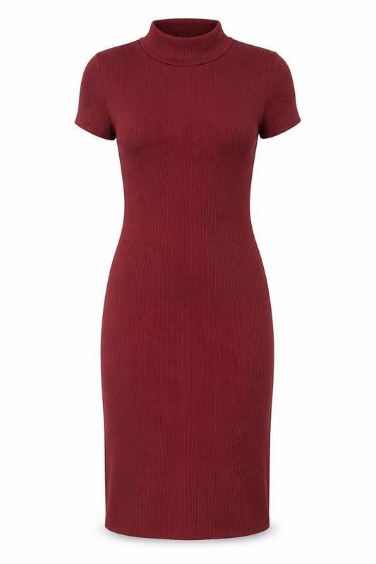 Boohoo Womens Purple Polyester Bodycon Size 8 Crew Neck