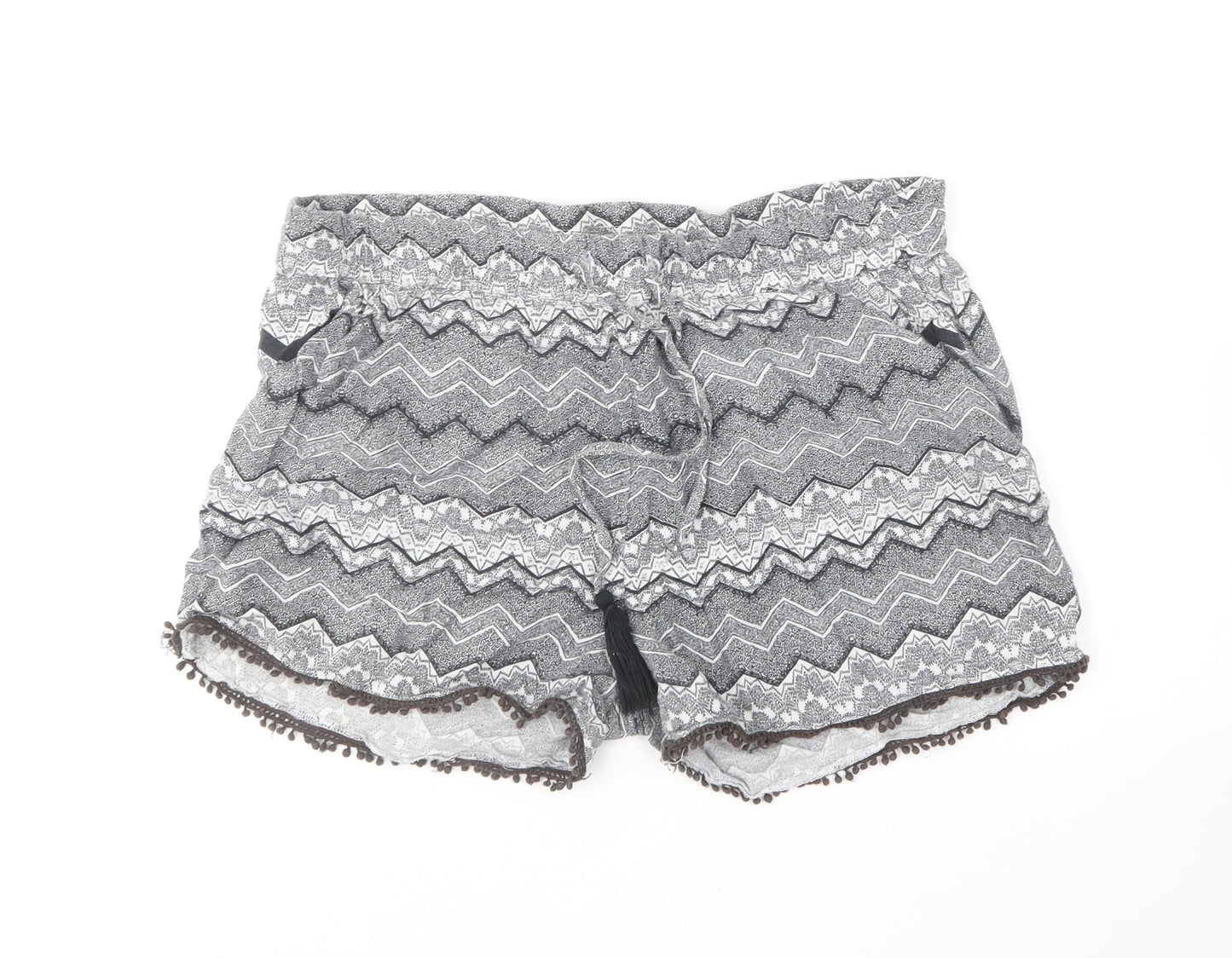 Atmosphere Womens Black Geometric Cotton Culotte Shorts Size 12 L5 in Regular